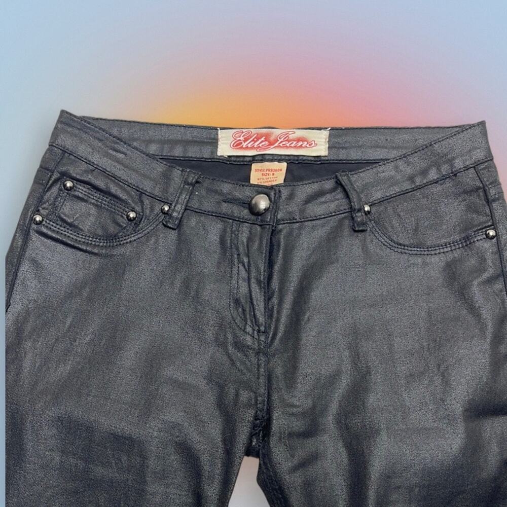 ELITE JEANS Women’s 9 (Juniors) Black Faux Leather Pant